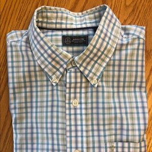 Arrow USA 1851 men’s short sleeved dress shirt, size L